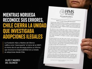Los niños que Chile no buscará: el Estado cierra unidad de adopciones ilegales el mismo día que Noruega reconoce sus errores